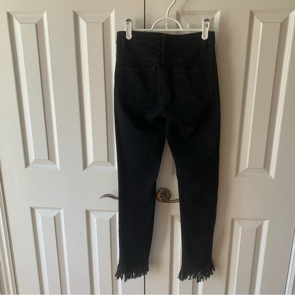 Maje Panako Fringe Hem Black Jeans - Picture 3 of 11